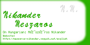nikander meszaros business card